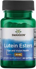 Лютеин, Lutein Esters, Swanson, 20 мг, 60 гелевых капсул - фото