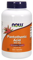 Пантотеновая кислота (Pantothenic Acid), Now Foods, 500 мг, 250 капсул - фото