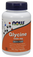 Гліцин, Glycine, Now Foods, 1000 мг, 100 капсул - фото