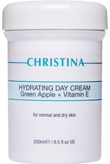 Зволожуючий денний крем із зеленим яблуком і вітаміном Е для нормальної і сухої шкіри, Christina, 250 мл - фото