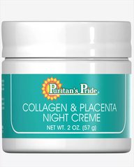 Натуральный коллаген и плацента ночной крем, Natural Collagen and Placenta Night Creme, Puritan's Pride, 59 мл - фото