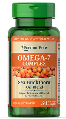 Омега-7 з обліпихової олії, Omega-7 Buckthorn Oil, Puritan's Pride, 30 капсул - фото