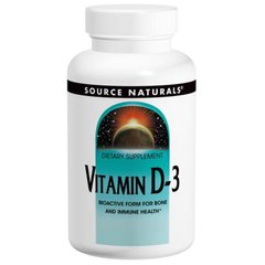 Витамин D3, Vitamin D-3, Source Naturals, 2000 МЕ, 200 капсул - фото