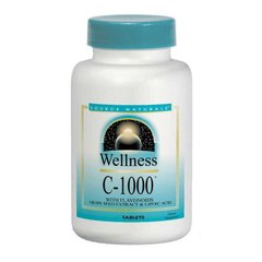 Вітамін С (оздоровлюючий), Vitamin C-1000, Source Naturals, Wellness, 100 таблеток - фото