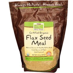 Лляне харчування, Flax Seed Meal, Now Foods, органік, 624 г - фото