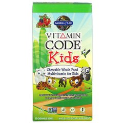 Мультивитамины для детей, Multivitamin for Kids, Garden of Life, Vitamin Code, вишня, 30 жевательных таблеток - фото