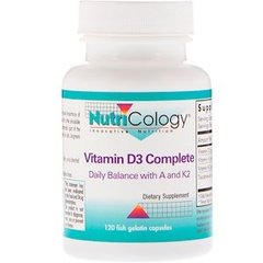 Комплекс с витамином D3, Nutricology, 120 капсул из рыбьего желатина - фото