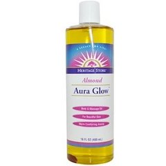 Масло для тіла і масажу, Aura Glow, Heritage Products, мигдаль, 480 мл - фото
