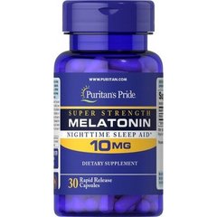 Мелатонін, Melatonin, Puritan's Pride, 10 мг, 30 капсул (пробна версія) - фото