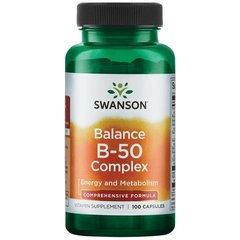 Комплекс витаминов В-50, Balance Vitamin B-50, Swanson, 100 капсул - фото