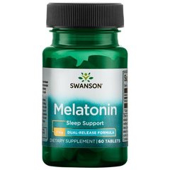 Мелатонін, Ultra Melatonin, подвійне вивільнення, Swanson, 3 мг, 60 таблеток - фото