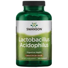 Лактобасіліус ацидофілін, Lactobacillus Acidophilus, Swanson, 1 мільярд КУО, 250 капсул - фото