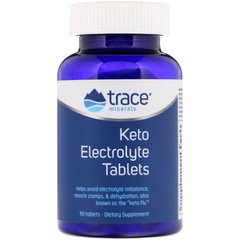 Кето-электролитные таблетки, Keto Electrolyte Tablets, Trace Minerals, 90 таблеток - фото