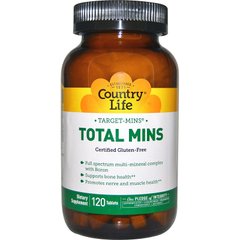 Мультиминералы, Total Mins, Country Life, 120 таблеток - фото
