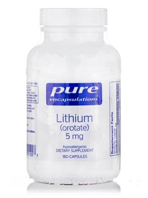 Литий (оротат), Lithium (Orotate), Pure Encapsulations, 5 мг, 180 капсул - фото