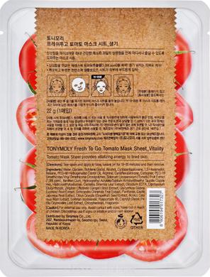 Освіжаюча тканинна маска з томатами, Fresh To Go Mask Sheet Tomato, Tony Moly, 22 г - фото