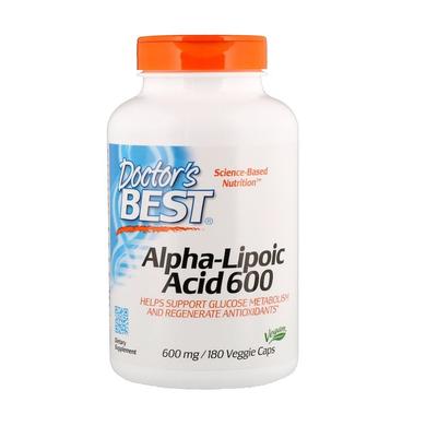 Альфа-ліпоєва кислота, Alpha-Lipoic Acid, Doctor's Best, 600 мг, 180 капсул - фото