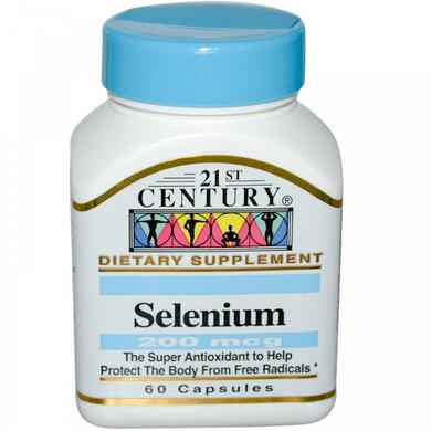 Селен, Selenium, 21st Century, 200 мкг, 60 капсул - фото