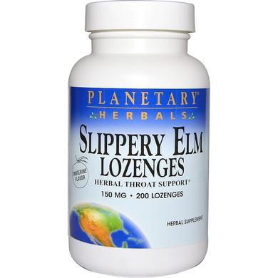 Скользкий вяз (Slippery Elm Lozenges), Planetary Herbals, вкус мандарина, 150 мг, 200 леденцов - фото