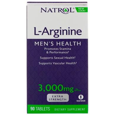 Аргинин, L-Arginine, Natrol, 3000 мг, 90 таблеток - фото