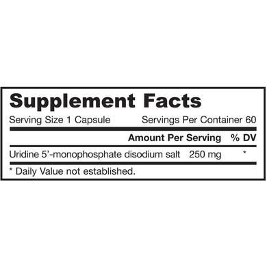 Уридин, Uridine, Jarrow Formulas, 250 мг, 60 капсул - фото