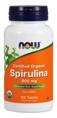 Спирулина, Spirulina, Now Foods, органик, 500 мг, 100 таблеток - фото