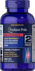 Глюкозамин хондроитин и МСМ, Triple Strength Glucosamine, Chondroitin, MSM, Puritan's Pride, 180 капсул - фото