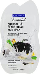 Маска грязьова для обличчя "Вугілля, Чорний цукор", Feeling Beautiful Charcoal & Black Sugar Mud Mask, Freeman, 15 мл - фото