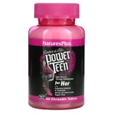 Витамины для девочек, Power Teen For Her, Nature's Plus, Source of Life, ягодный вкус, 60 таблеток, фото