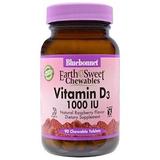 Вітамін Д3, Chewable Vitamin D3, Bluebonnet Nutrition, малина, 1000 МО, 90 жувальних таблеток, фото