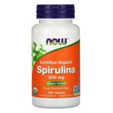 Спирулина, Spirulina, Now Foods, органик, 500 мг, 100 таблеток, фото