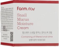Зволожуючий крем з муцином равлика, Snail Mucus Moisture Cream, FarmStay, 50 г - фото