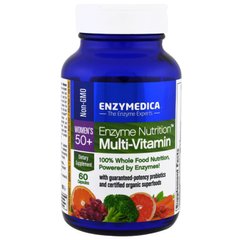 Мультивитамины и ферменты для женщин после 50 лет, Enzyme Nutrition, Multi-Vitamin Women's 50+, Enzymedica, 60 капсул - фото