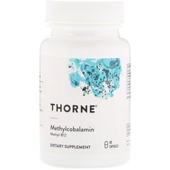 Витамин В12 (метилкобаламин), Methylcobalamin, Thorne Research, 60 капсул - фото