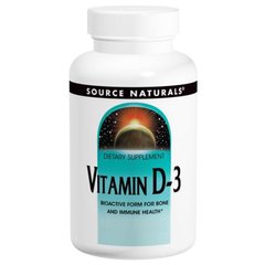 Вітамін D-3, Vitamin D-3, Source Naturals, 2000 МО, 200 капсул - фото