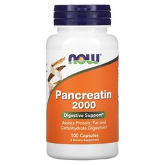 Панкреатин, Pancreatin, Now Foods, 10X 200 мг, 100 капсул - фото