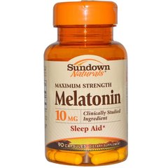 Мелатонин, Melatonin, Sundown Naturals, 10 мг, 90 капсул - фото