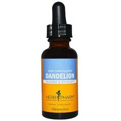Одуванчик лекарственный, экстракт, Dandelion, Herb Pharm, органик, 30 мл - фото
