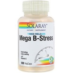 Витамины от стресса, Mega B-Stress, Solaray, 120 капсул - фото