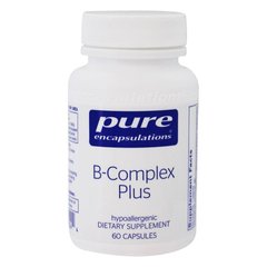 Вітамін B (збалансована вітамінна формула), B-Complex Plus, Pure Encapsulations, 60 капсул - фото