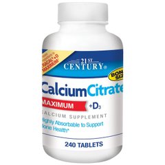 Кальцій Д3, CalciumCitrate +D3, 21st Century, 240 таблеток - фото