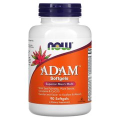 Мультивитамины для мужчин, Adam, Superior Men's Multi, Now Foods, 90 гелевых капсул - фото