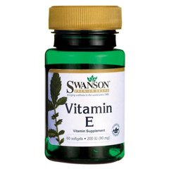 Вітамін Е, Vitamin E, Swanson, 200 МО (90 мг), 60 гелевих капсул - фото
