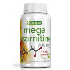 Л-карнітин, Mega L-Сarnitine, Quamtrax, 700 мг, 120 капсул - фото
