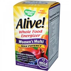 Витамины для женщин, Alive, Women's Max Potency, Nature's Way, 90 таблеток - фото