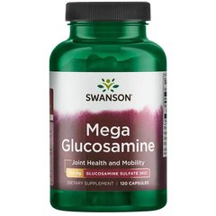 Глюкозамін Сульфат, Mega Glucosamine, Swanson, 750 мг, 120 капсул - фото