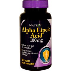 Альфа-ліпоєва кислота, Alpha Lipoic Acid, Natrol, 100 мг, 100 капсул - фото