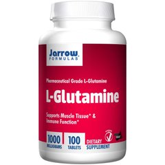 Глютамін, L-Glutamine, Jarrow Formulas, 1000 мг, 100 таблеток - фото