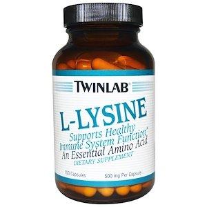 Лизин, L-Lysine, Twinlab, 500 мг, 100 капсул - фото
