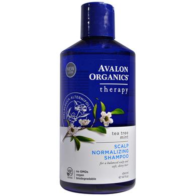 Шампунь для волосся відновлюючий, Shampoo, Avalon Organics, з маслом чайного дерева і м'яти, 414 мл - фото